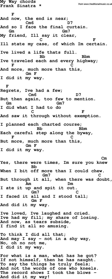 songtekst my way.